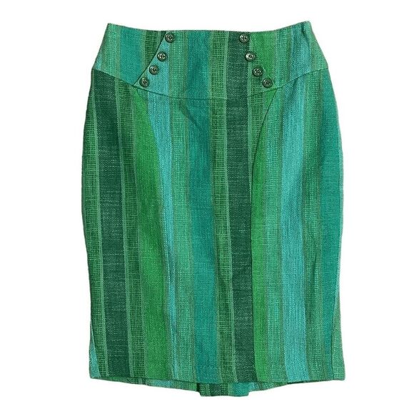 Anthropolgie Retro Tweed Pencil 0 Green Eva Franco Twee Rockabilly - Picture 3 of 8